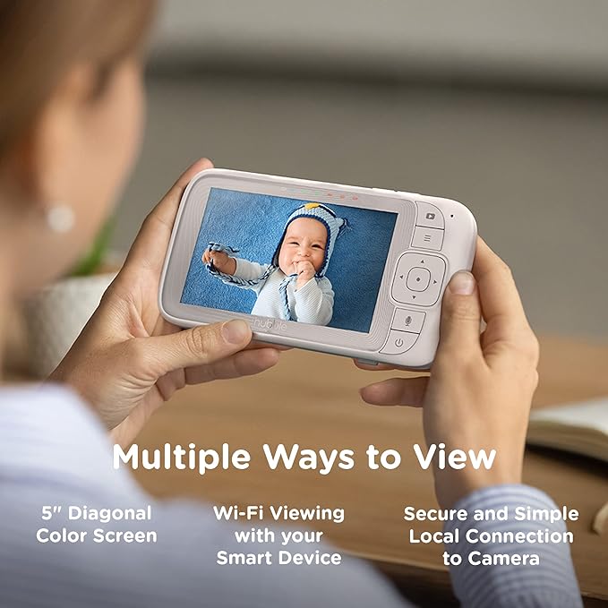 Hubble Connect - Monitor inteligente de bebé de 5 pulgadas con cámara, audio, visión nocturna